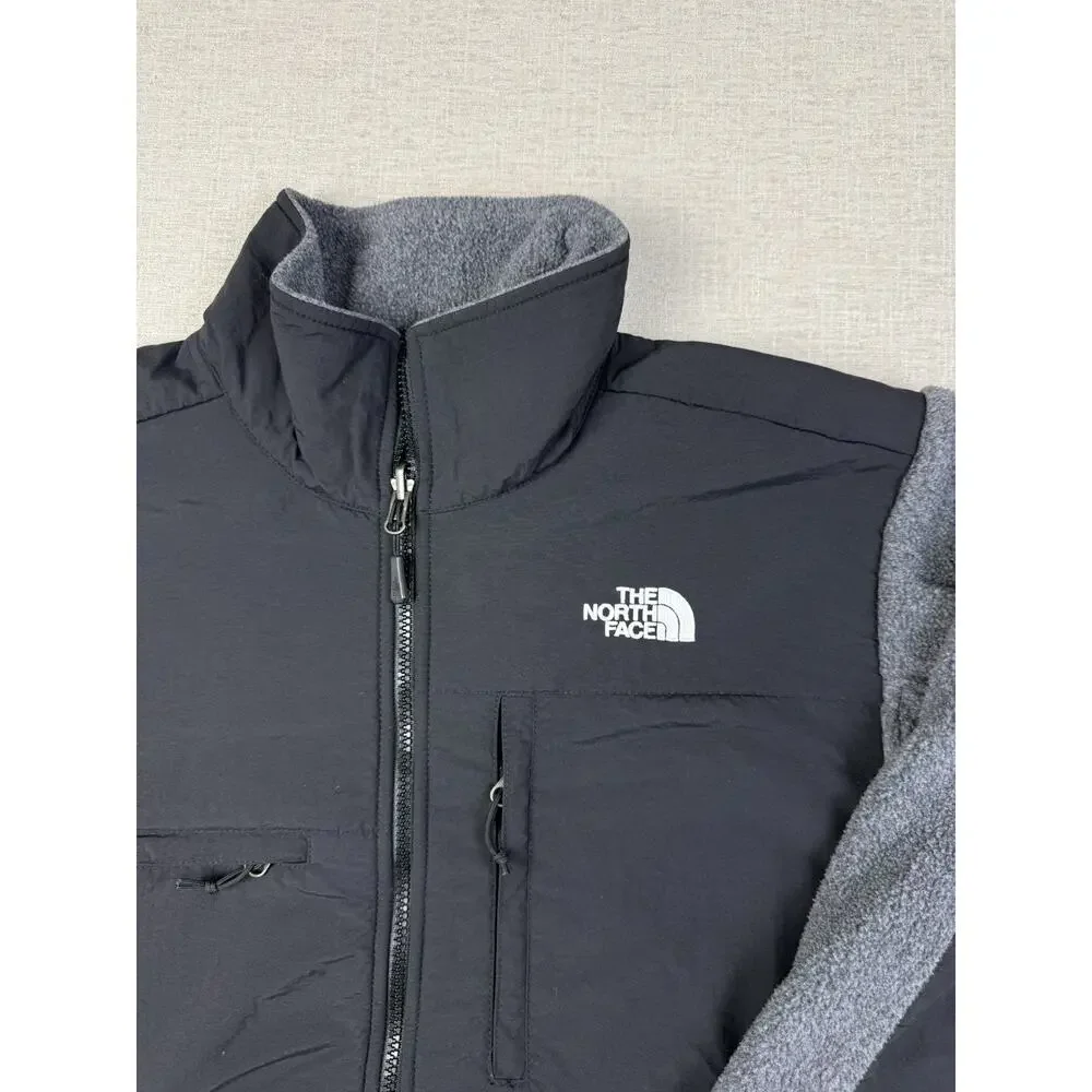 The North Face Polartec Fleece Jacket Mens Medium Black Gray Full Zip Outdoor